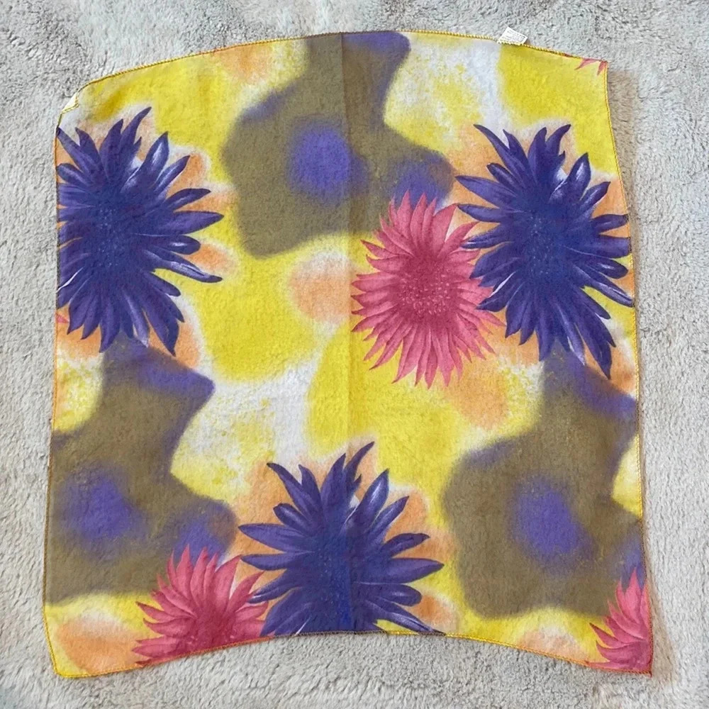 Floral printed sheer scarf/handkerchief